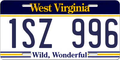 WV license plate 1SZ996