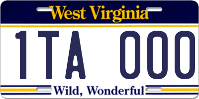 WV license plate 1TA000