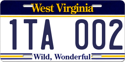 WV license plate 1TA002