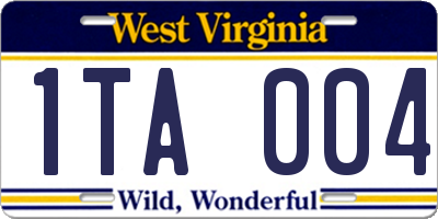 WV license plate 1TA004