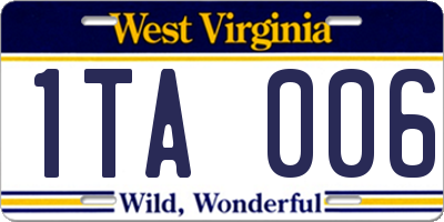 WV license plate 1TA006