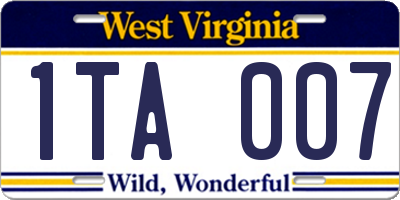 WV license plate 1TA007
