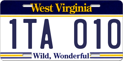 WV license plate 1TA010
