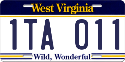 WV license plate 1TA011