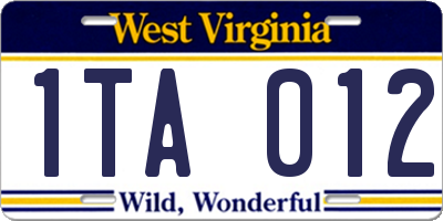 WV license plate 1TA012