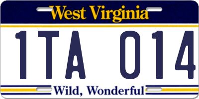 WV license plate 1TA014