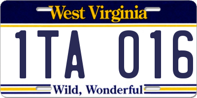 WV license plate 1TA016