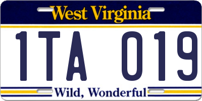 WV license plate 1TA019