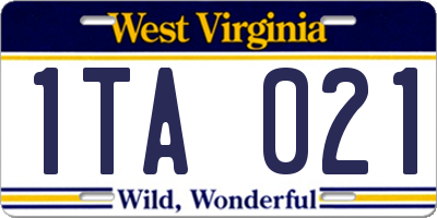 WV license plate 1TA021