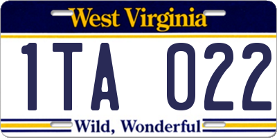 WV license plate 1TA022
