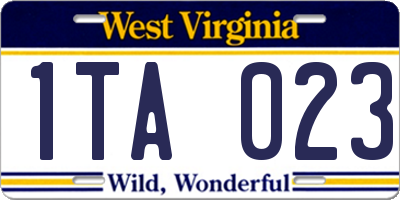 WV license plate 1TA023