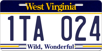 WV license plate 1TA024