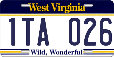 WV license plate 1TA026