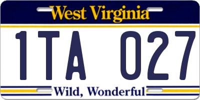 WV license plate 1TA027