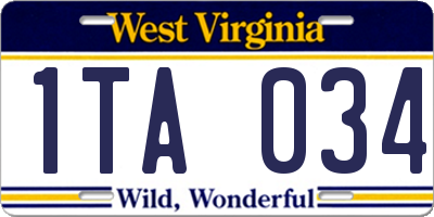 WV license plate 1TA034
