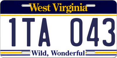 WV license plate 1TA043