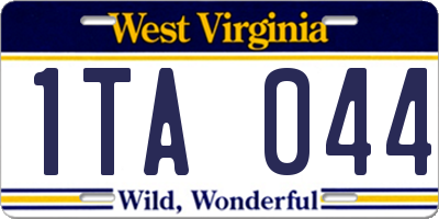 WV license plate 1TA044