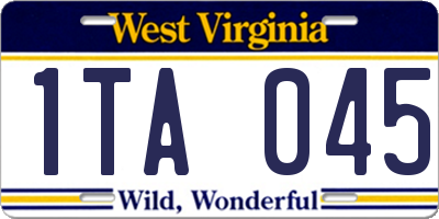 WV license plate 1TA045