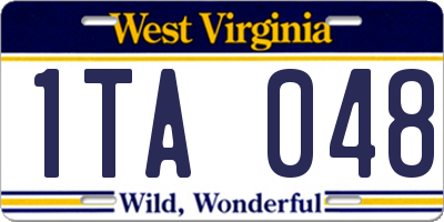 WV license plate 1TA048