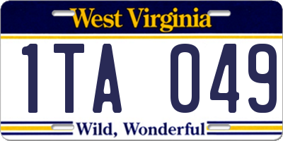 WV license plate 1TA049