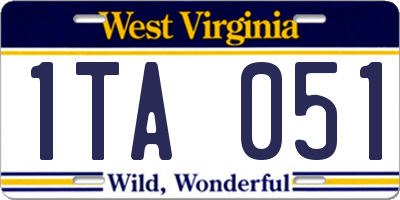 WV license plate 1TA051