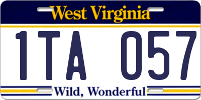 WV license plate 1TA057