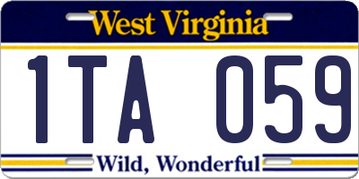 WV license plate 1TA059