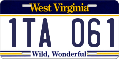WV license plate 1TA061