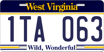 WV license plate 1TA063