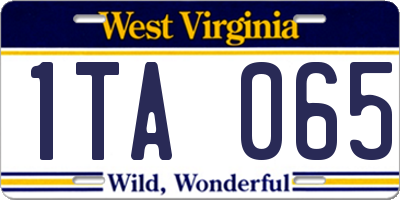 WV license plate 1TA065