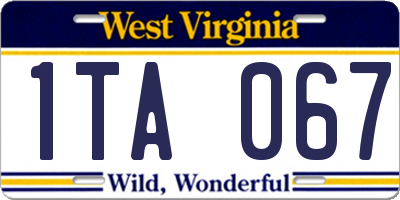 WV license plate 1TA067