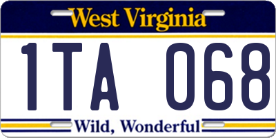 WV license plate 1TA068