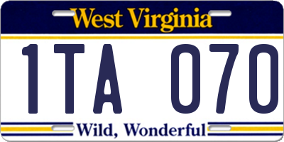 WV license plate 1TA070
