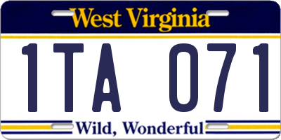 WV license plate 1TA071