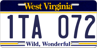WV license plate 1TA072