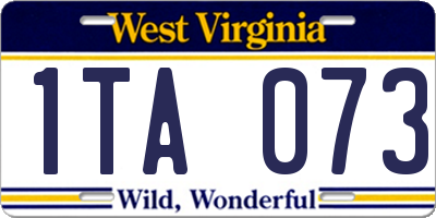 WV license plate 1TA073
