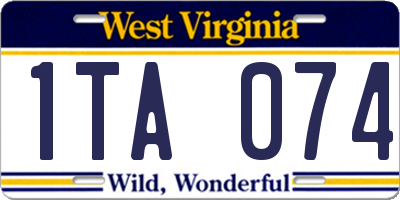 WV license plate 1TA074