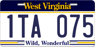 WV license plate 1TA075