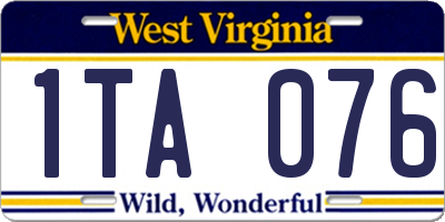 WV license plate 1TA076