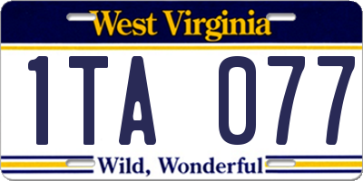 WV license plate 1TA077