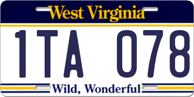 WV license plate 1TA078
