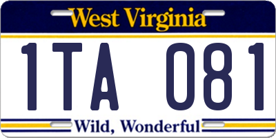 WV license plate 1TA081