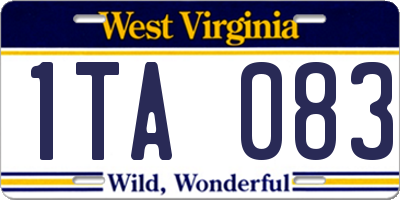 WV license plate 1TA083