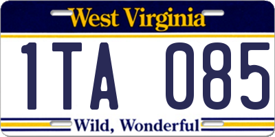 WV license plate 1TA085