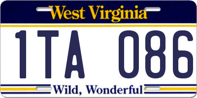 WV license plate 1TA086