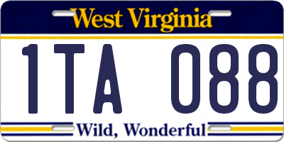 WV license plate 1TA088