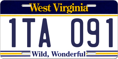 WV license plate 1TA091