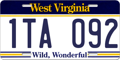 WV license plate 1TA092