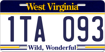 WV license plate 1TA093