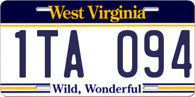 WV license plate 1TA094